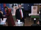 Nikol Pashinyan votes during early parliamentary elections