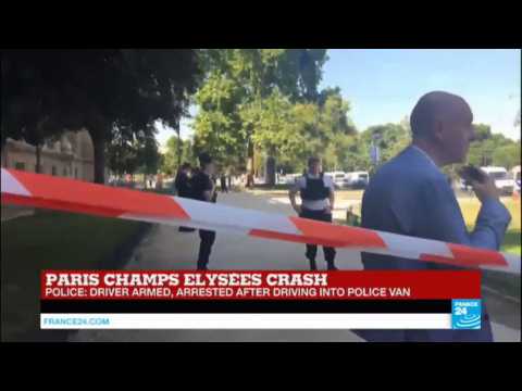 Paris: Car crashes into police van on Champs Elysées boulevard, driver armed and arrested