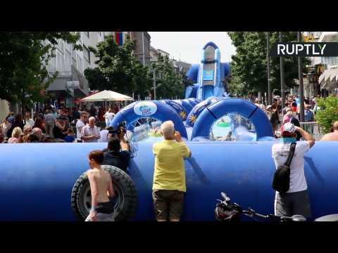 Summer Thrill! Europe's Longest Slip 'N Slide Built in Germany