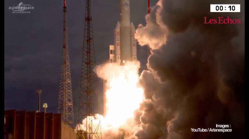 Illustration pour la vidéo Ariane 5 franchit le cap du 80e lancement réussi d'affilée