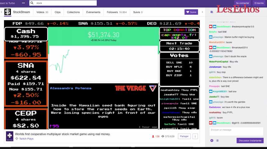 Illustration pour la vidéo Sur Twitch, un ingénieur laisse les internautes jouer ses économies en Bourse