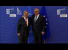 UN chief Antonio Guterres is welcomed by Juncker in Brussels