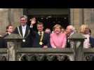 Macron greets people in Aachen after receiving Charlemagne Prize - Label : AFPTV - First images - Category : News