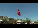 Flags at half-mast in Istanbul for Palestinians killed in Gaza