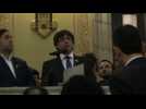 Catalan leader speaks in regional parliament