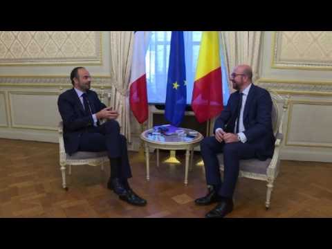 Brussels: French PM meets Belgian counterpart