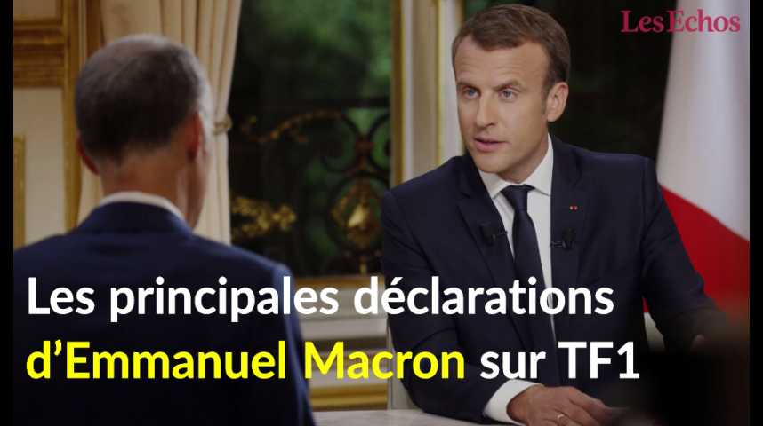 Illustration pour la vidéo Les principales déclarations d’Emmanuel Macron sur TF1 