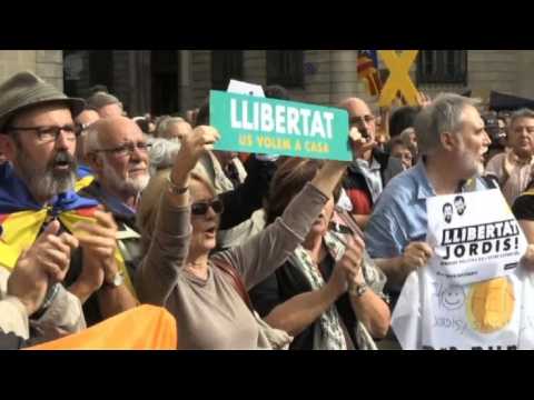 Catalan independence supporters protest in Barcelona