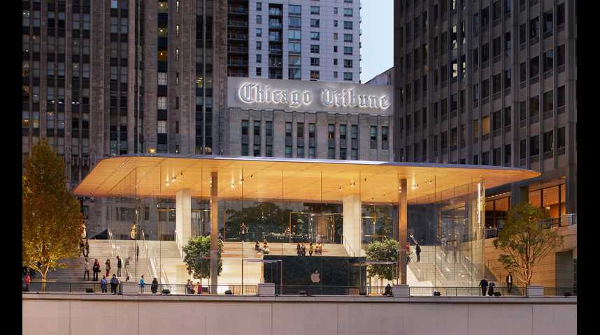 Illustration pour la vidéo À Chicago, Apple dévoile son magasin du futur