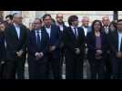 Catalan leaders hold minute of silence for jailed separatists