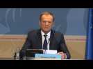 EU's Tusk hits back at Trump saying trade wars - Label : AFPTV - First images - Category : News