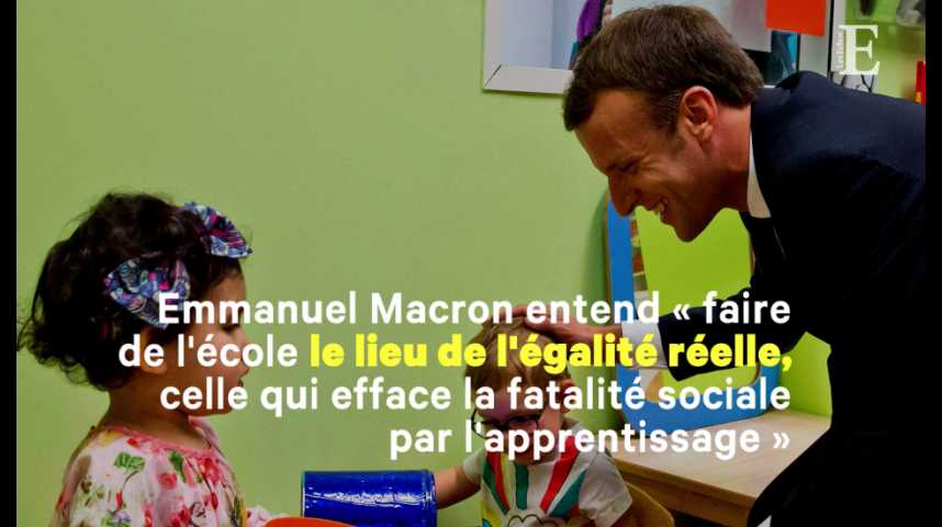 Illustration pour la vidéo Emmanuel Macron rend l'école obligatoire dès 3 ans