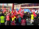 Air France : unions protest in front of airline's Roissy HQ - Label : AFPTV - First images - Category : Business