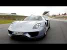 Porsche 918 Spyder & Panamera Turbo S E-Hybrid Sport Turismo in Carrara White Metallic on the track