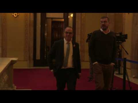 Jordi Turull arrives at Catalan Parliament for vote