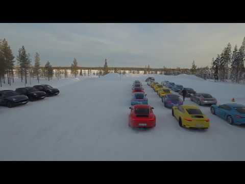Porsche Ice Drive Drone flying