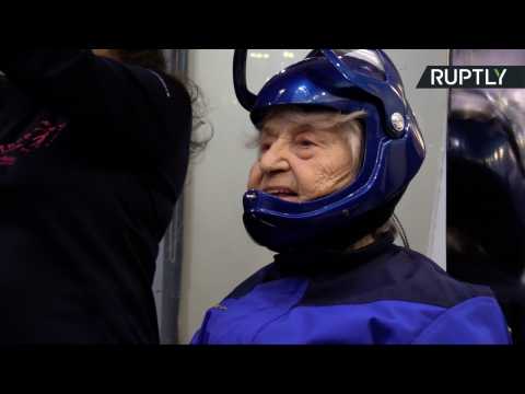 95-Year-Old Adrenaline Junkie Babushka Flies in Wind Tunnel