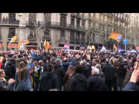 Prostests in Barcelona following Puigdemont arrest