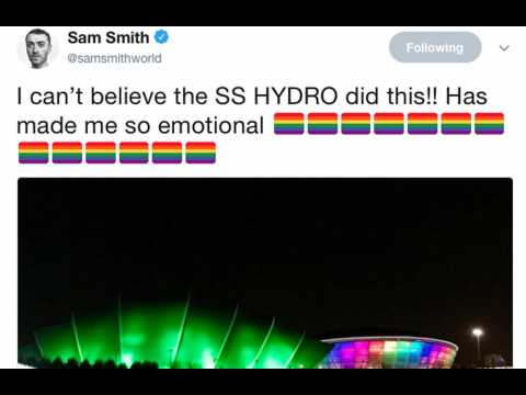 Sam Smith honoured with gay pride lights