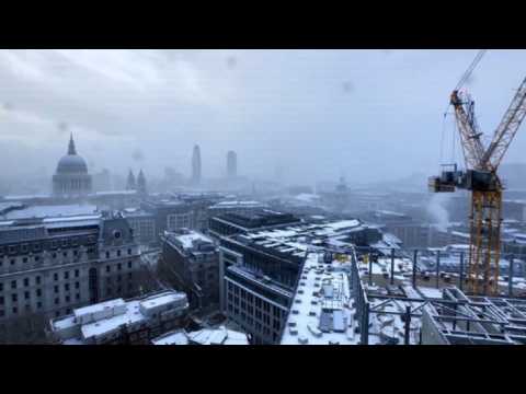Timelapse: Snow storm swallows up London skyline