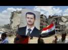 Syrian army raises Syrian flag in Hajar al Aswad - Label : AFPTV - First images - Category : News