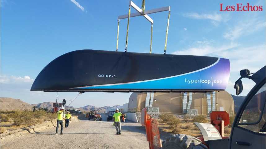 Illustration pour la vidéo Hyperloop One annonce avoir réussi son 1er test grandeur nature dans le Nevada