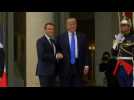 Macron welcomes Trump at the Elysee - Label : AFPTV - First images - Category : News