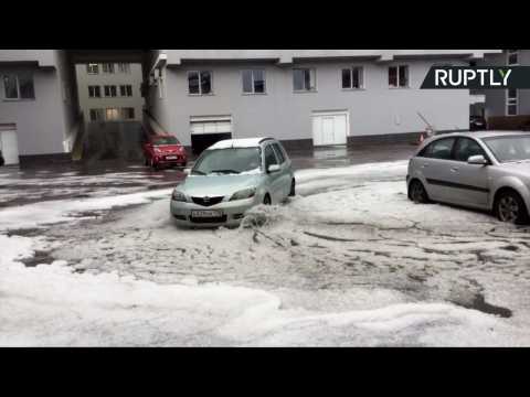 Christmas in July? Unusual Summer Snow Falls in Saint Petersburg
