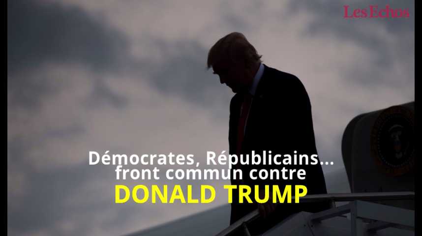 Illustration pour la vidéo Démocrates et républicains font front commun contre Donald Trump