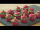 Xanthe Clay’s radish canapés filled with pea guacamole