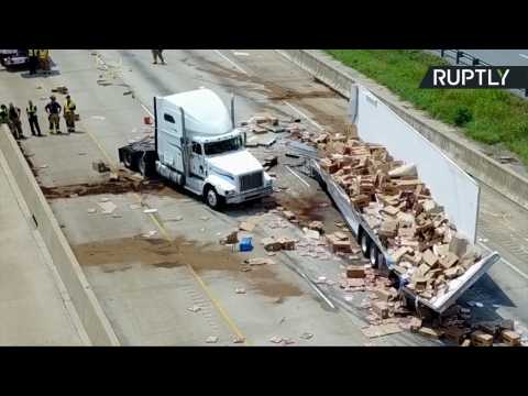 Say Cheese? Semi Spills Thousands of Pizzas on Little Rock Highway