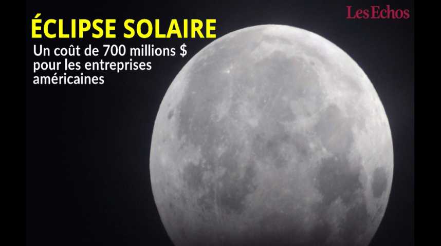 Illustration pour la vidéo L'éclipse solaire pourrait coûter 700 millions de dollars aux entreprises américaines