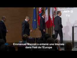En Autriche, Macron défend ses réformes en France