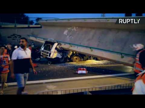 Truck Driver Dies After Bridge Collapses on his Vehicle in Israel