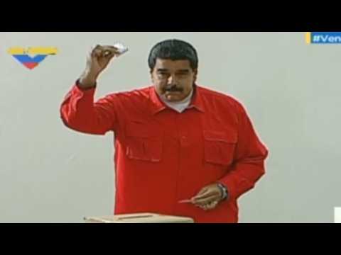 Venezuelan President Nicolas Maduro votes