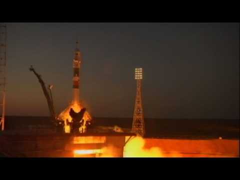 Three-man crew blasts off to International Space Station