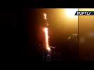 Fire Spills from Burning Dubai Torch Tower