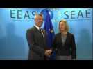 EU's Mogherini meets with Serbia's Vucic and Kosovo's Thaci - Label : AFPTV - First images - Category : News