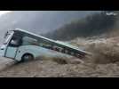 Floods in Northern India wash away tour bus