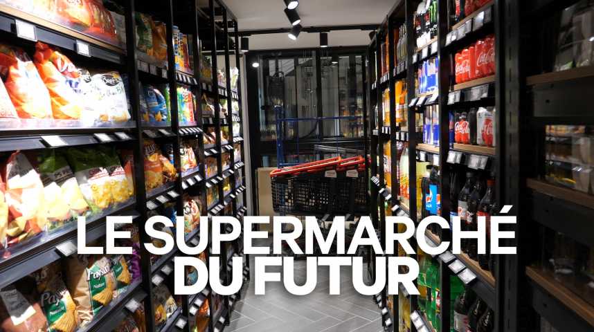 Illustration pour la vidéo Le supermarché du futur inauguré à Paris
