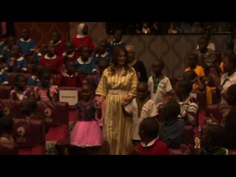 Melania Trump attends a play at the Kenya National Theatre