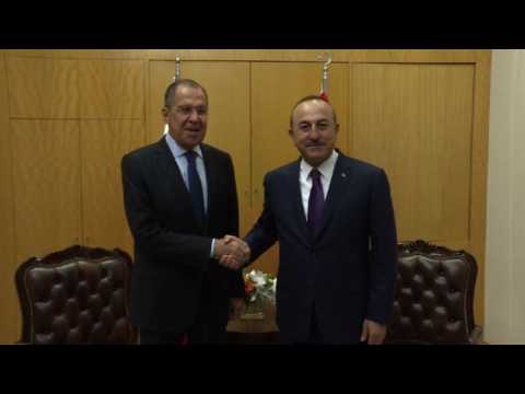 Russian Foreign Minister Sergei Lavrov meets Turkish counterpart