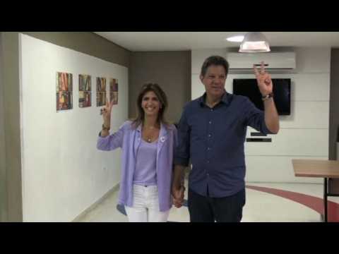 Brazil's leftist Haddad casts his vote