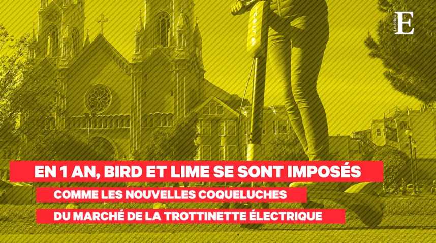 Illustration pour la vidéo Mobilité urbaine : comment Bird et Lime ont conquis le bitume avec leurs trottinettes électriques