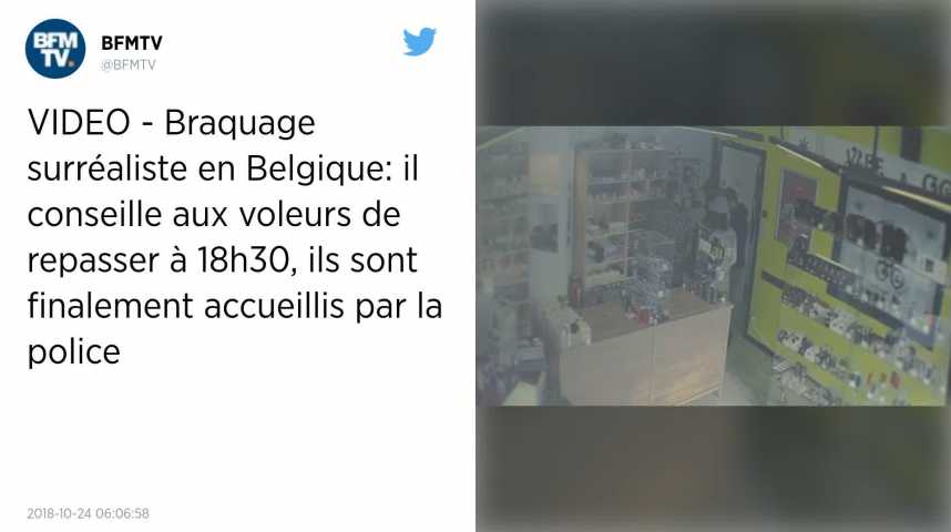 Belgique : Le commerant conseille  ses braqueurs de revenir plus tard...  Ils acceptent