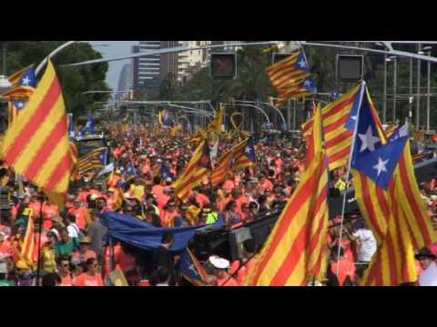 Catalan separatists put on show of strength on Barcelona streets