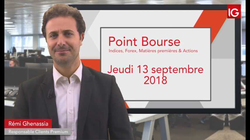 Illustration pour la vidéo Point Bourse IG du jeudi 13 septembre 2018