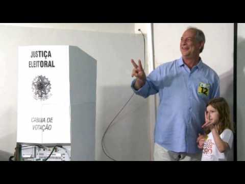 Center-left candidate Ciro Gomes votes in Brazil elections