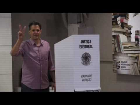 Leftist Haddad votes in Brazil general elections