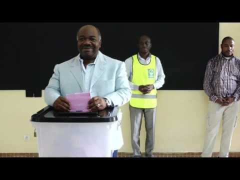President Ali Bongo casts vote in Gabon elections